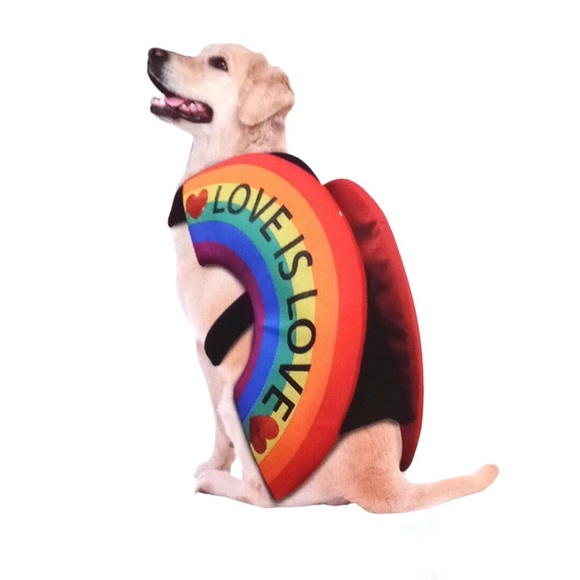 Other - Love Is Love LGBT Black & Multicolor Rainbow Pride Pet Costume NWT
